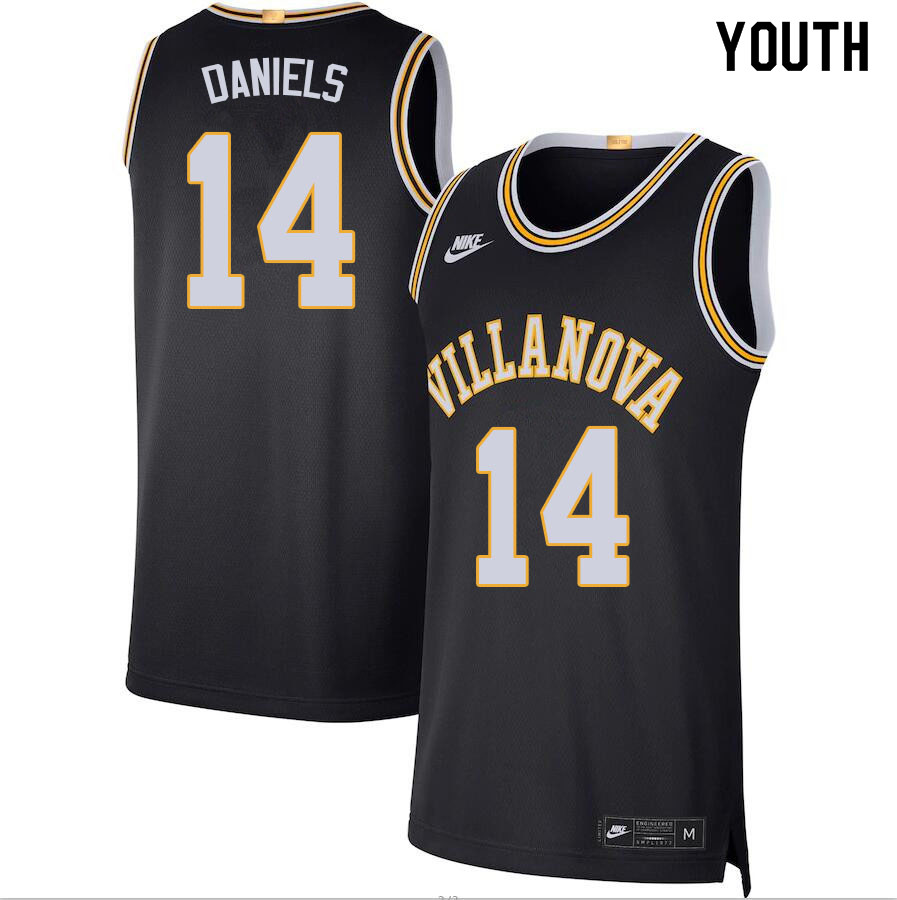 Youth #14 Caleb Daniels Villanova Wildcats College Basketball Jerseys Sale-Black